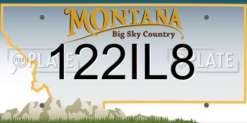 122IL8 Montana License Plate