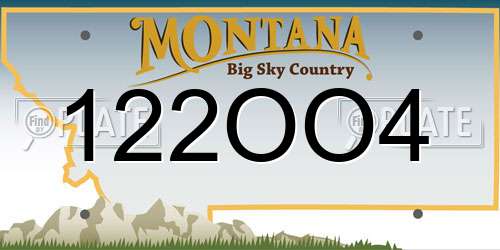 122OO4 Montana License Plate