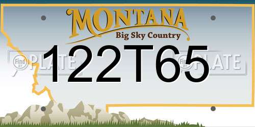 122T65 Montana License Plate