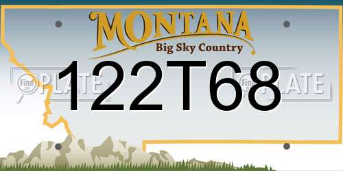 122T68 Montana License Plate