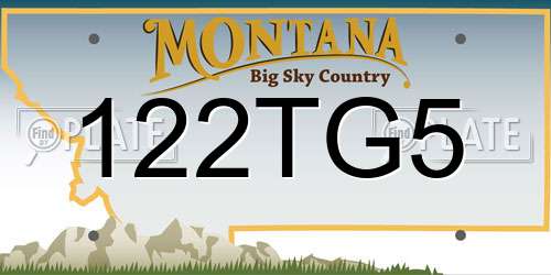 122TG5 Montana License Plate