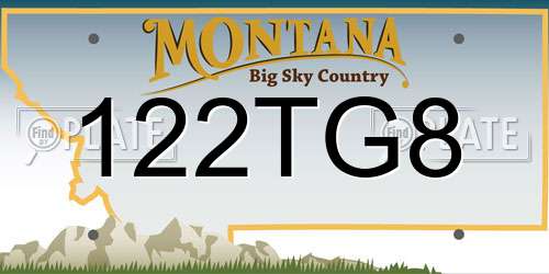 122TG8 Montana License Plate