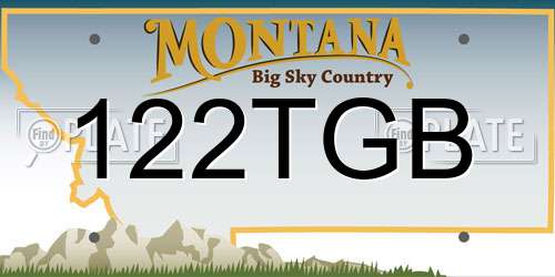 122TGB Montana License Plate