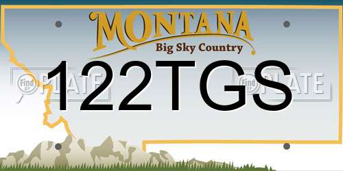 122TGS Montana License Plate