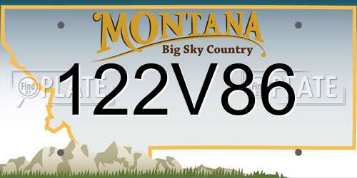 122V86 Montana License Plate