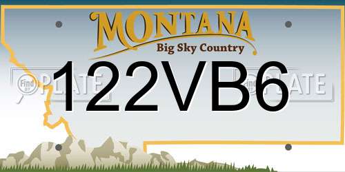122VB6 Montana License Plate