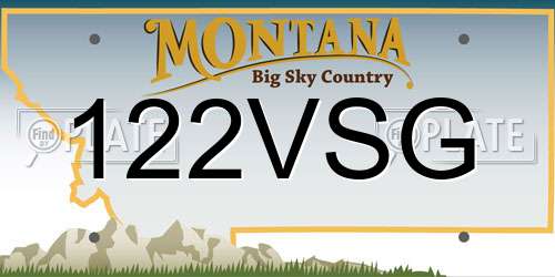 122VSG Montana License Plate