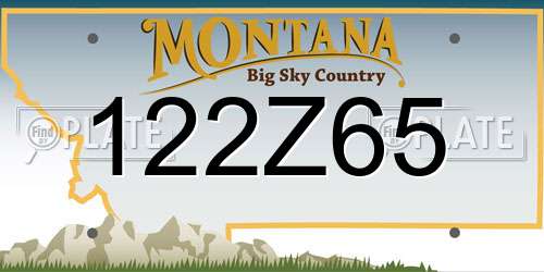 122Z65 Montana License Plate