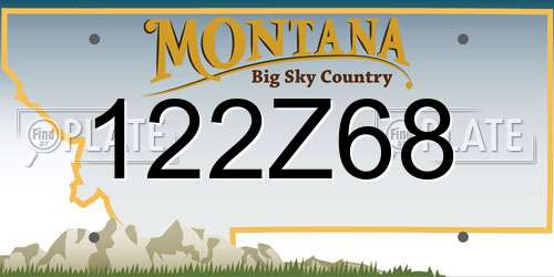 122Z68 Montana License Plate