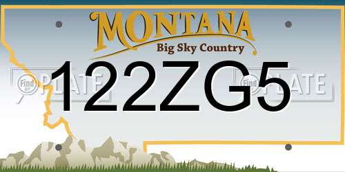 122ZG5 Montana License Plate