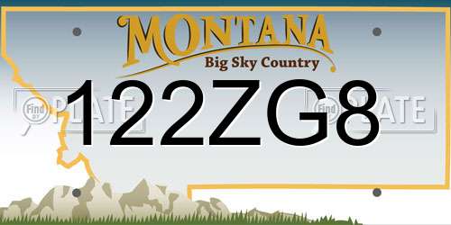 122ZG8 Montana License Plate