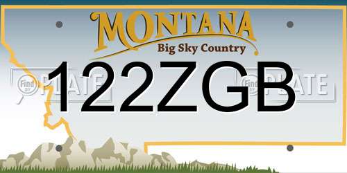 122ZGB Montana License Plate