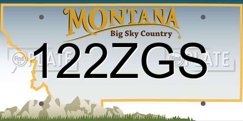 122ZGS Montana License Plate