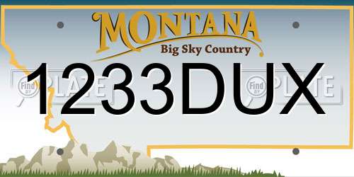 1233DUX Montana License Plate