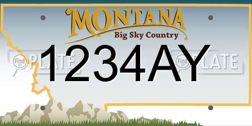 1234AY Montana License Plate