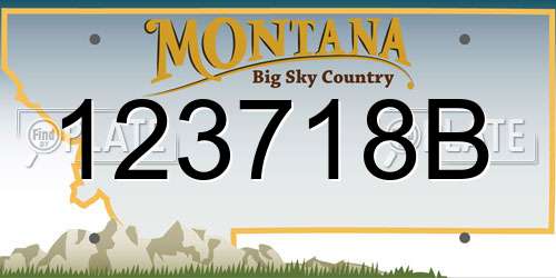 123718B Montana License Plate