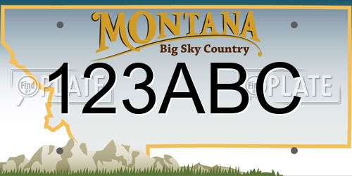 123ABC Montana License Plate