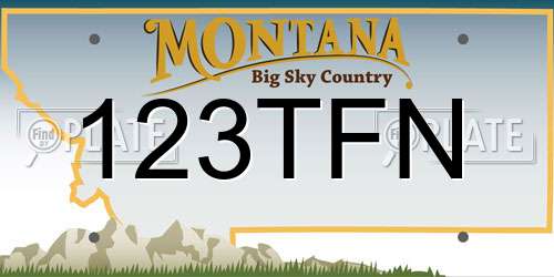 123TFN Montana License Plate