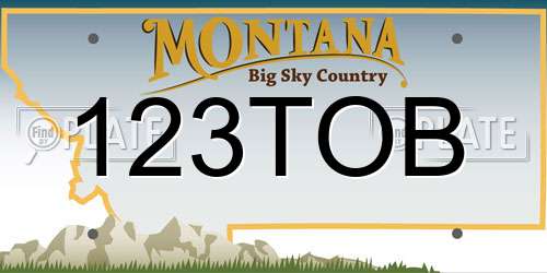 123TOB Montana License Plate
