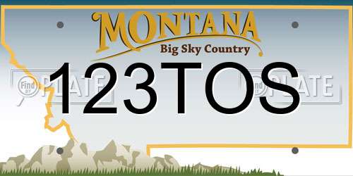 123TOS Montana License Plate