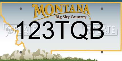 123TQB Montana License Plate
