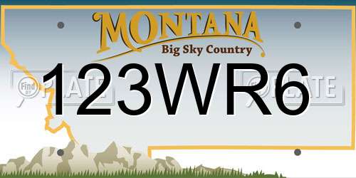 123WR6 Montana License Plate