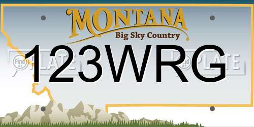 123WRG Montana License Plate