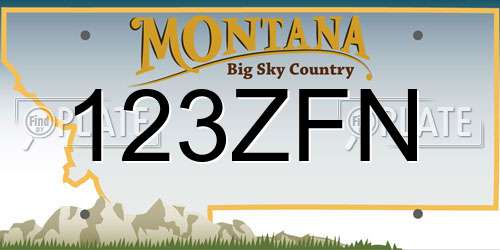 123ZFN Montana License Plate