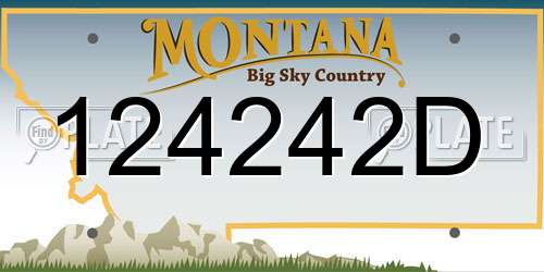 124242D Montana License Plate