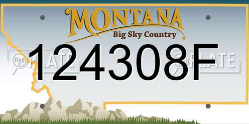 124308F Montana License Plate