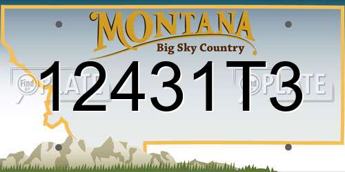 12431T3 Montana License Plate