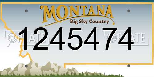 1245474 Montana License Plate