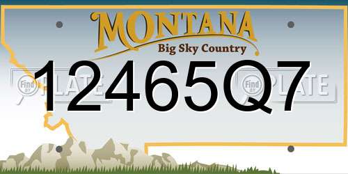 12465Q7 Montana License Plate