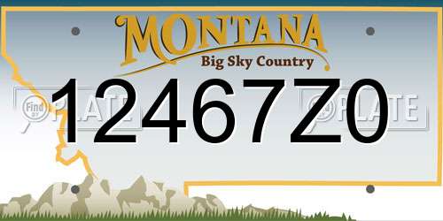 12467Z0 Montana License Plate