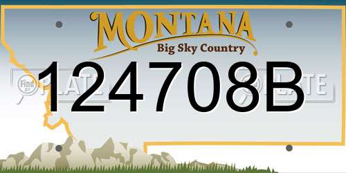 124708B Montana License Plate