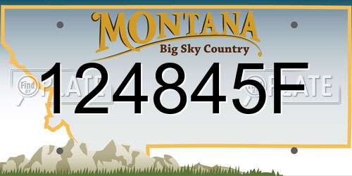 124845F Montana License Plate