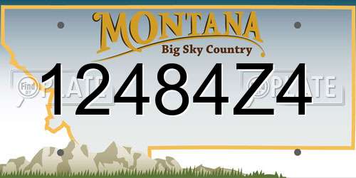 12484Z4 Montana License Plate