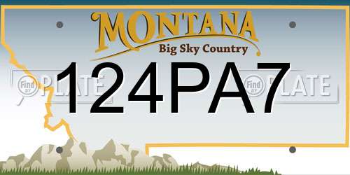 124PA7 Montana License Plate