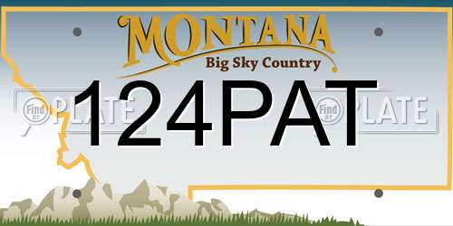 124PAT Montana License Plate