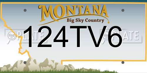 124TV6 Montana License Plate