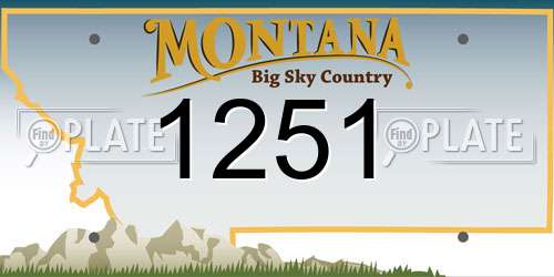 1251 Montana License Plate
