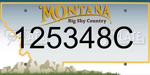125348C Montana License Plate