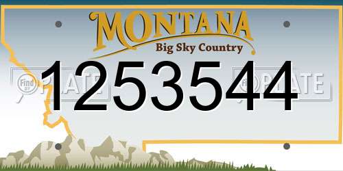 1253544 Montana License Plate