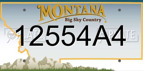12554A4 Montana License Plate