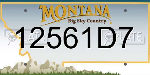 12561D7 Montana License Plate