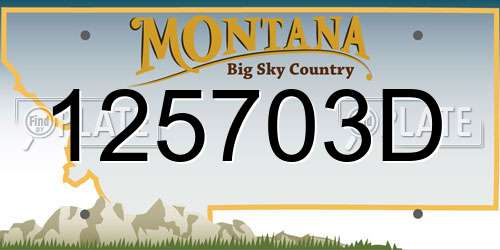 125703D Montana License Plate