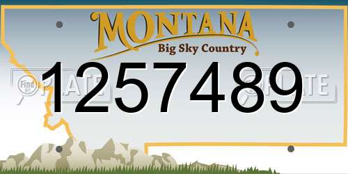 1257489 Montana License Plate