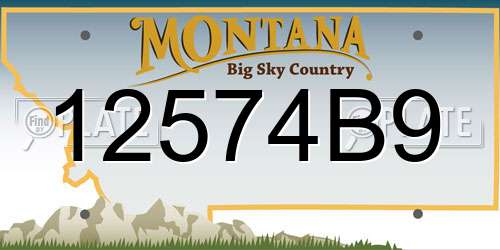 12574B9 Montana License Plate