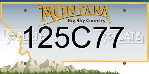 125C77 Montana License Plate
