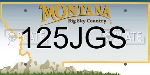 125JGS Montana License Plate